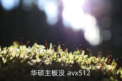 华硕主板没 avx512