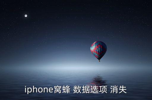 iphone窝蜂 数据选项 消失