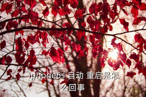  iphone6s 自动 重启是怎么回事