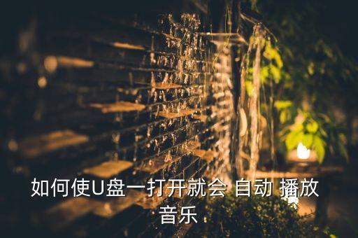 如何使u盘一打开就会 自动 播放 音乐