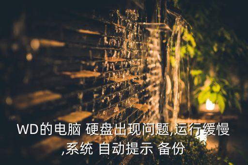 wd的电脑 硬盘出现问题,运行缓慢,系统 自动提示 备份