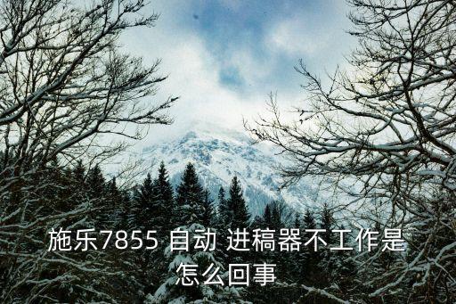 施乐7855 自动 进稿器不工作是怎么回事