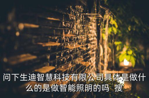 问下生迪智慧科技有限公司具体是做什么的是做智能照明的吗  搜