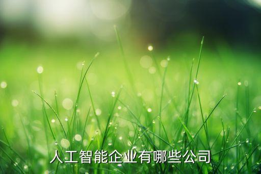 人工智能企业有哪些公司