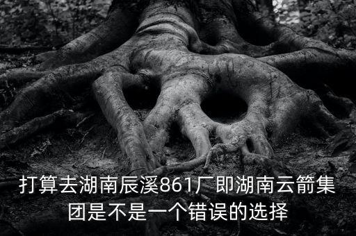 打算去湖南辰溪861厂即湖南云箭集团是不是一个错误的选择