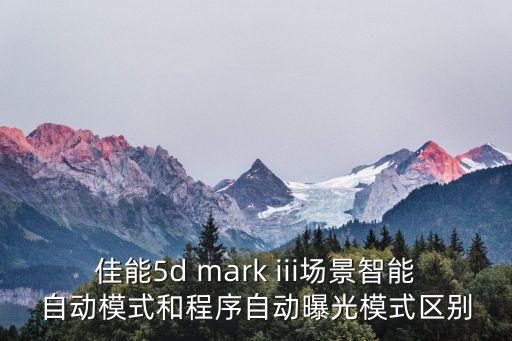 佳能5d mark iii场景智能自动模式和程序自动曝光模式区别