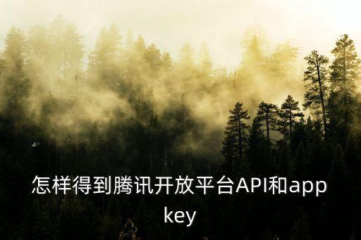 怎样得到腾讯开放平台api和appkey