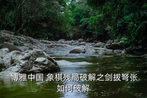  博雅中国 象棋残局破解之剑拔弩张如何破解