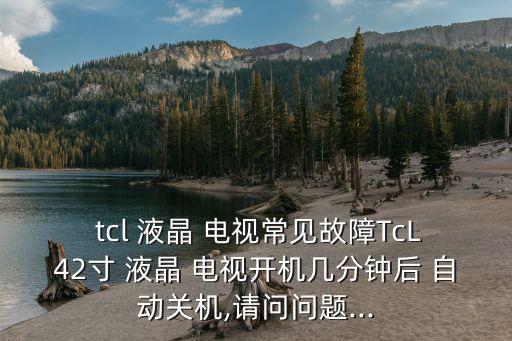  tcl 液晶 电视常见故障tcl42寸 液晶 电视开机几分钟后 自动关机,请问问题...