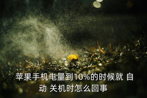  苹果手机电量到10%的时候就 自动 关机时怎么回事