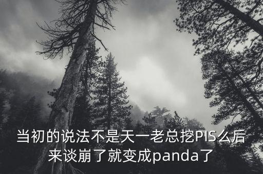 当初的说法不是天一老总挖pis么后来谈崩了就变成panda了