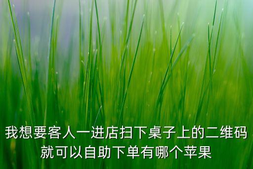 我想要客人一进店扫下桌子上的二维码就可以自助下单有哪个苹果