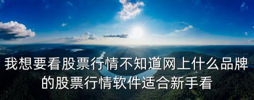 我想要看股票行情不知道网上什么品牌的股票行情软件适合新手看