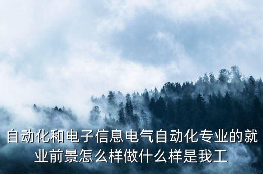 自动化和电子信息电气自动化专业的就业前景怎么样做什么样是我工