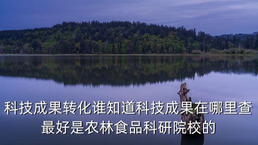 科技成果转化谁知道科技成果在哪里查最好是农林食品科研院校的