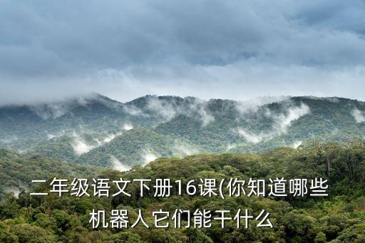 二年级语文下册16课(你知道哪些 机器人它们能干什么