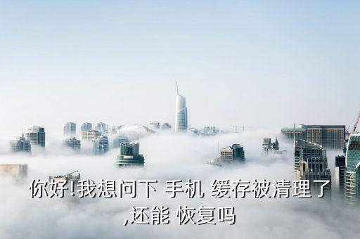 你好!我想问下 手机 缓存被清理了,还能 恢复吗