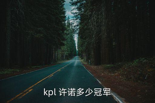 kpl 许诺多少冠军