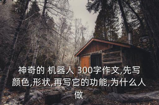 神奇的 机器人 300字作文,先写颜色,形状,再写它的功能,为什么人做