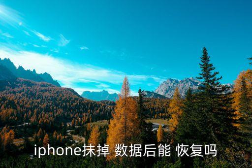 iphone抹掉 数据后能 恢复吗