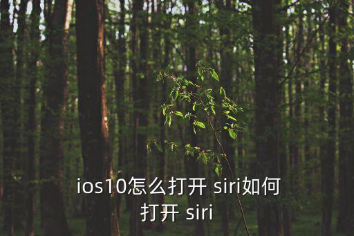  ios10怎么打开 siri如何打开 siri