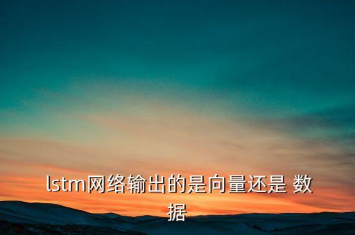  lstm网络输出的是向量还是 数据