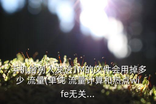  手机给别人发送1m的文件会用掉多少 流量(单纯 流量计算和热点wife无关...