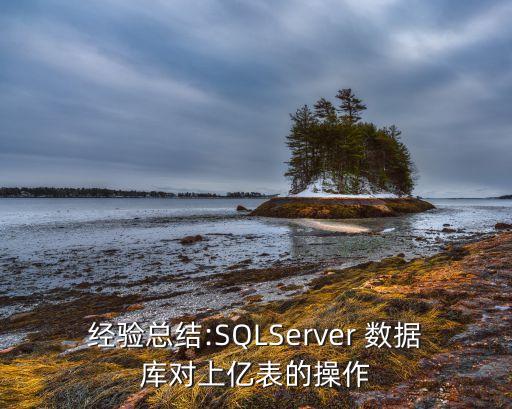 经验总结:sqlserver 数据库对上亿表的操作