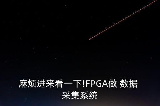 麻烦进来看一下!fpga做 数据 采集系统