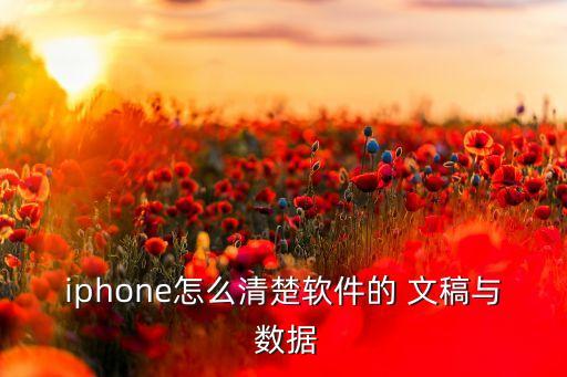 iphone怎么清楚软件的 文稿与 数据