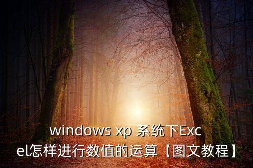 windows xp 系统下excel怎样进行数值的运算【图文教程】