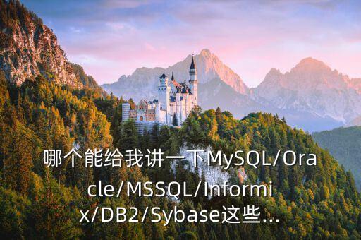 哪个能给我讲一下mysql/oracle/mssql/informix/db2/sybase这些...