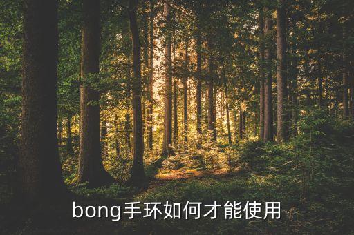 bong手环如何才能使用