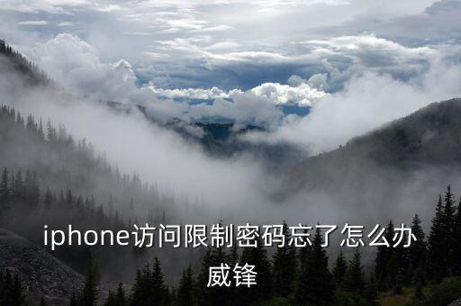 iphone访问限制密码忘了怎么办 威锋