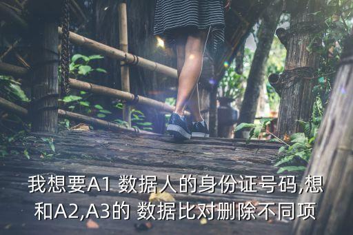 我想要a1 数据人的身份证号码,想和a2,a3的 数据比对删除不同项