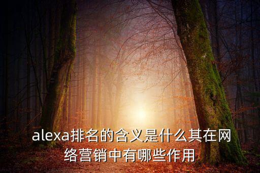  alexa排名的含义是什么其在网络营销中有哪些作用