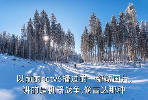 以前的cctv6播过的一部动画片,讲的是机器战争,像高达那种