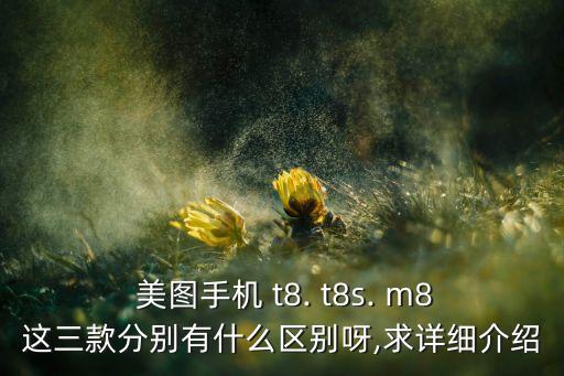  美图手机 t8. t8s. m8这三款分别有什么区别呀,求详细介绍