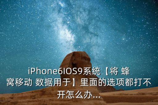 iphone6ios9系统【将 蜂窝移动 数据用于】里面的选项都打不开怎么办...