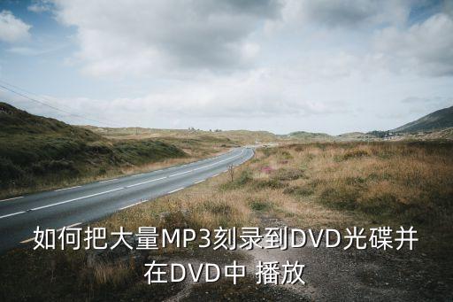 如何把大量mp3刻录到dvd光碟并在dvd中 播放