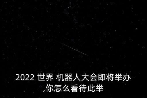 2022 世界 机器人大会即将举办,你怎么看待此举