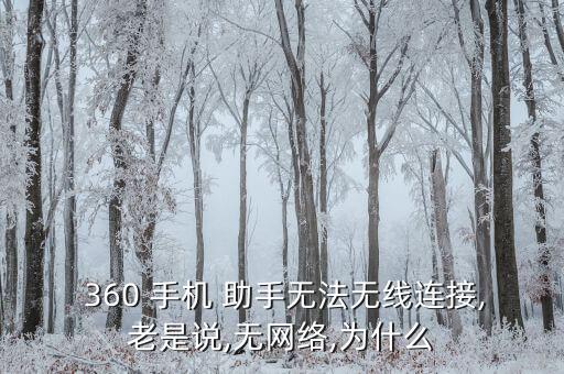  360 手机 助手无法无线连接,老是说,无网络,为什么