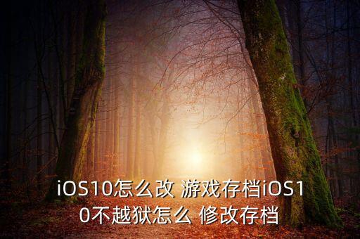 ios10怎么改 游戏存档ios10不越狱怎么 修改存档