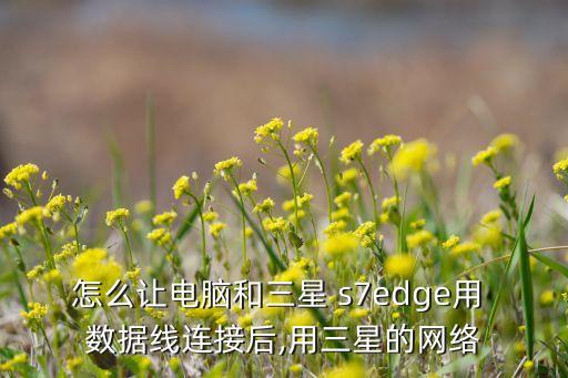 怎么让电脑和三星 s7edge用 数据线连接后,用三星的网络