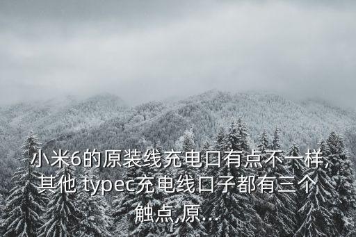  小米6的原装线充电口有点不一样,其他 typec充电线口子都有三个触点,原...