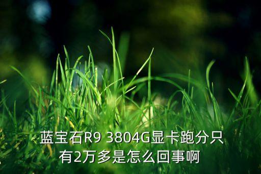  蓝宝石r9 3804g显卡跑分只有2万多是怎么回事啊