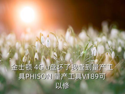 金士顿 4g u盘坏了我查到量产工具phison 量产工具v189可以修