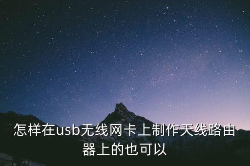 怎样在usb无线网卡上制作天线路由器上的也可以