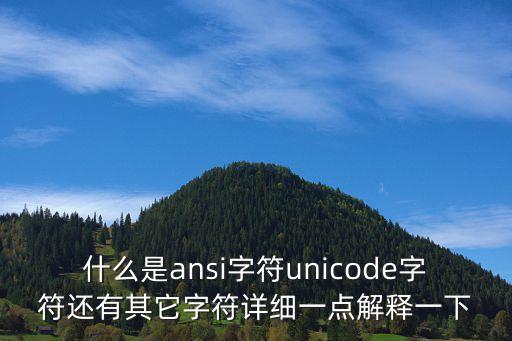 什么是ansi字符unicode字符还有其它字符详细一点解释一下