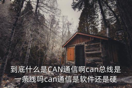 到底什么是can通信啊can总线是一条线吗can通信是软件还是硬